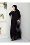 Lace Detail Plus Size Casual Dress - Black - 7