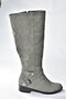 Gray Suede Short Heeled Women's Boots E726203402 - 4