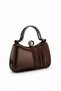 Coffee Satin Battery-Powered Evening Dress Bag with Zircon Stones, Elegant Bag, Silver Case - 2