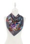 Anthracite Begonia Pattern Silky Scarf - 2