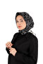 وشاح حريري أسود مونوجرام - 2