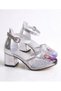Girl's Silver Color Transparent Elsa Princess Shoes - 5