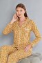 Boydan Buttoned Shawl Patterned Long Sleeved Pajama Set 09-254