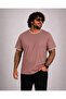 Men's Large Size Crew Neck T-Shirt with Pocket 26143 Brown