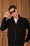 Black Men's Luxe Tracksuit Set Comfortable Fit with Cuffed Minimal Logo - 3