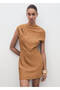 Draped asymmetrical long dress
