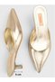 Quinn Gold Metallic Kitten Heel Short Thin Heeled Evening Dress Slippers - 2