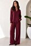 Burgundy Long Sleeve Striped Shirt Pants Double Suit Mg2329