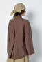 Women's Brown Premium Fabric Oversize Shirt 31084 - 3