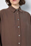 Women's Brown Premium Fabric Oversize Shirt 31084 - 5