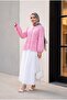 Elastic Sleeves, Openwork Buttons, Lined Shirt - Pink - 5
