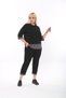 Women's Bottom Top Turuvakar Sleeve Black and White Detail Combed Cotton Suit - 4