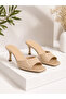 Patent Leather Leather Heelled Slippers Daily-Evening-Wedding-Gift- Dowry Gift Zyn156