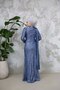 Beading Embroidered Indigo Blue Hijab Evening Dress 50541Im - 3