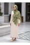 100% Pure Silk Shawl Thin Satin Voile Woven Striped Patterned Khaki Colored 90X210 Shawl - 3