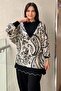 Shawl Patterned Knitwear Combination Tunic