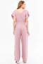 Dried Rose Double Breasted Collar and Belted Wide Leg Jumpsuit with Pockets - V Detailed ARM-24Y001073 - 6