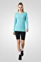 Women Sportswear Fit Long Sleeve Training Top, Turquoise - 2