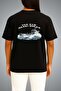 Oversize Tcg Alb. Hakkı Burak between the Waves Themed Pocket and Back Printed Unisex T-Shirt - 4