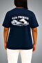 Oversize Tcg Pirireis between Waves Themed Pocket and Back Printed Unisex T-Shirt - 4
