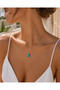 Blue Stone Gold Color Thin Chain Bijouterie Necklace |   Minimal Elegant Daily Women's Necklace