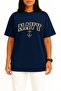 Oversize Blue Navy Anchor Chest and Back Printed Unisex T-Shirt - 3