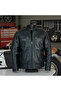 Men Jacket : Leather Jacket Black Genuine Leather - 2