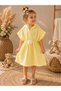 Yellow Girls' Muslin Pareo Poncho Dress Towel 100% Cotton Hooded Beach Sea Pool Summer Wear (2-4 / 4-6) Age - 5