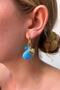 Steel Murano Sea Shell Earrings Blue - 2