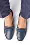 Verona Navy Blue Color Blunt Toe Women's Low Heel Shoes