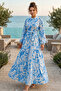 Patterned Hijab Dress Blue 577