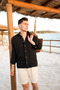 Ulivo Black Linen Men's Shirt - 6