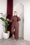 Women's Stone Detailed Sleeveless Loose Linen Shirt and Waist-Tie Pants Stylish Two-Piece Set - 7