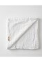 قطعتان من قماش الموسلين المطرز بنمط البنفسجي - 110x110 سم أبيض - 3