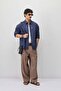 Long Sleeve Boxy Fit Shirt Navy Blue - 4