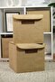 100% Jute Covered In-Cabinet Laundry Toy Organizer Folding Storage Box with Lid 30x30x30 - 6