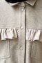 Ruffle Detailed Front Snap Button Cashmere Jacket - 4