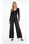 Black V-Neck Long Sleeve Blouse - 3