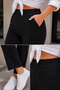 Black Plus Size High-Waist Steel Knit Stretchy Skinny Pants - 4