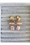 Pink Baroque Pearl Detailed Dangle Women's Earrings 7 cm Gold Color Stone Stylish Design Earrings