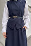 Asymmetric Vest Double Suit Navy Blue - 3