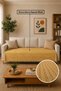 Eco |   Cotton Bohemian Sofa Cover, Sofa Bed Cover, Armchair Cover, Sofa Shawl |   115X210 Mustard Yellow