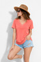 Women's V-Neck Viscose Combed Cotton T-Shirt a Quality - 3