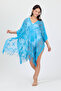 Bysen Cobalt Blue Butterfly Patterned Casual Beach Dress Pareo - 3