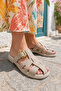 Women's Suede Buckle Slippers - Orthopedic Sole Comfortable Daily Summer Beige Sandals