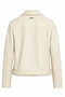 Beige Bloom Women's Zippered Biker Genuine Leather Coat - 6