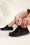 Genuine Leather Black Women's Sneaker – Breathable Lightweight Casual Sports Shoes - 2