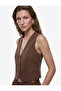 Aerobin Fabric V-Neck Buttoned Blazer Vest - 2