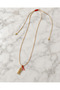 Red String Gold Fish and Dorica Beaded Red Ribbon Charm Necklace - Does Not Tarnish - 2