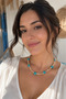 Sea Shell Blue Starfish Detailed Adjustable Necklace |   Summer Themed Handmade Women's Necklace